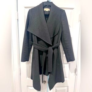MICHAEL Michael Kors Grey Wool Wrap Coat